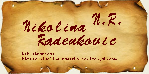 Nikolina Radenković vizit kartica
